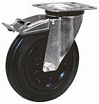 LAG 旋轉(zhuǎn)腳輪, 車輪直徑 125mm, 90kg負載制動,旋轉(zhuǎn)154mm是37.5mm, 橡膠輪胎重型102 x 83mm8mm4, 熱塑性塑料輪轂80 x 60mm平孔