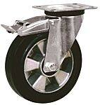LAG 旋轉(zhuǎn)腳輪, 車輪直徑 160mm, 300kg負載制動,旋轉(zhuǎn)196mm是50mm, 橡膠輪胎重型135 x 110mm10mm4, 壓鑄鋁輪轂105 x 80mm滾動軸承